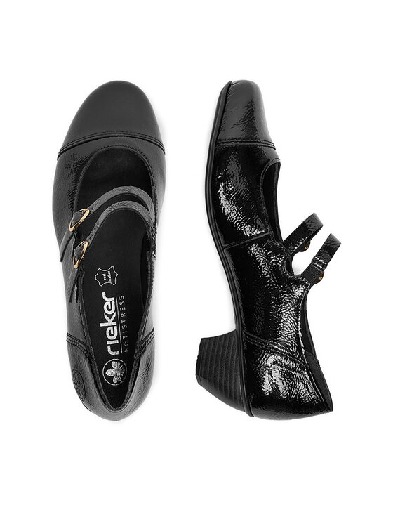 Dwa buty widziane z góry, jeden pokazuje wnętrze, drugi bok cholewki.