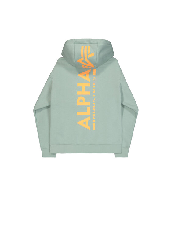Alpha Industries Alpha Industries Bluza Backprint Hoodie Zielony Regular Fit