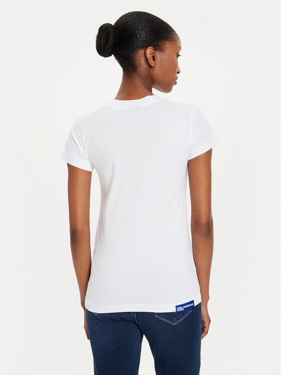 Karl Lagerfeld Jeans Karl Lagerfeld Jeans T-Shirt 241J1700 Λευκό Slim Fit