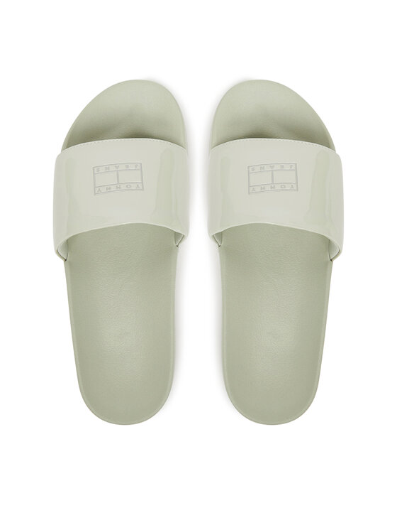 Tommy Jeans Tommy Jeans Papucs Flag Pool Slide Patent EN0EN02901 Zöld