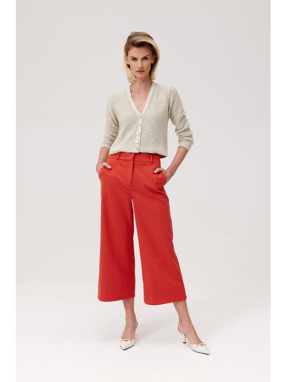 TOTU TOTU Spodnie damskie CULOTTE Koralowy Wide Leg