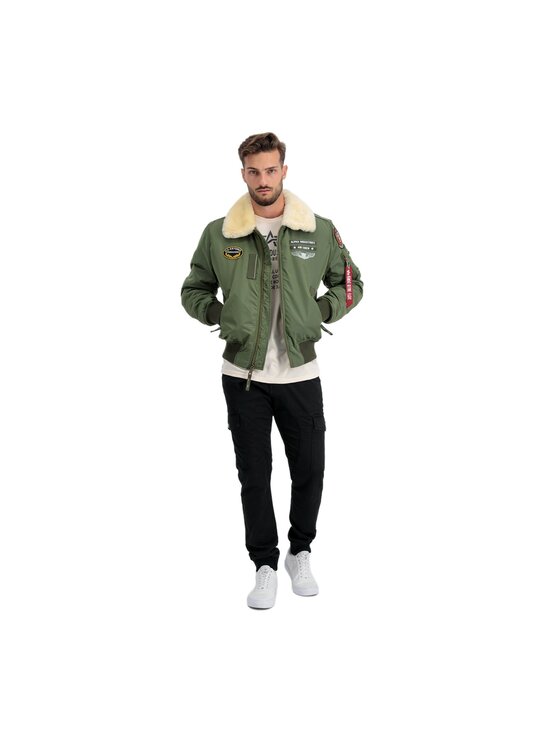 Alpha Industries Alpha Industries Kurtka bomber AI.198113-01-L Zielony Slim Fit
