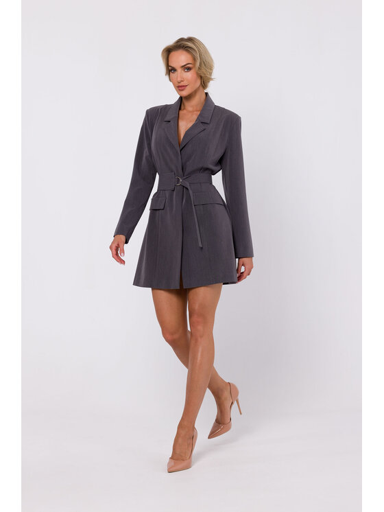 Made of Emotion Made of Emotion Sukienka codzienna M749 Szary Modern Fit