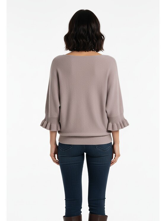 FIGL FIGL Sweter M1257 Brązowy Regular Fit