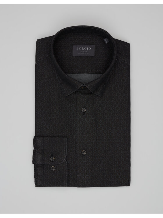 Borgio Borgio Koszula denice_00617 Granatowy Slim Fit