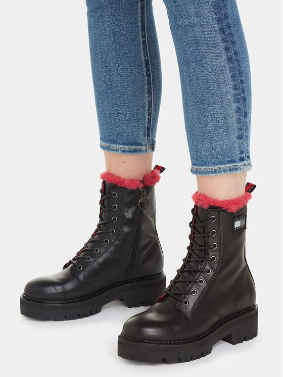 Tommy Jeans Tommy Jeans Μποτάκια Tjw W Urban Boot Smooth Ltr Wl EN0EN02402 Μαύρο