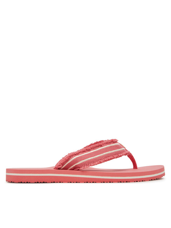 Tommy Hilfiger Tommy Hilfiger Čības uz pirksta TH Webbing Beach Sandal FW0FW08739 Koraļļu