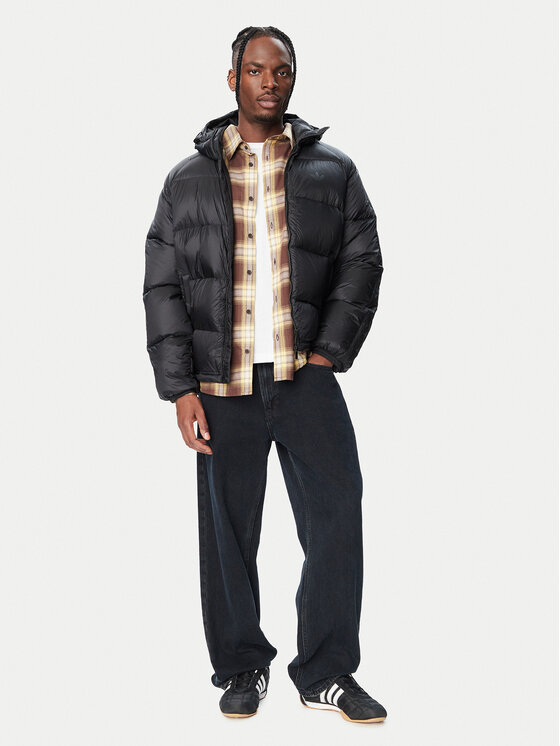 adidas adidas Зимно яке Pertex 3-Stripes KR7194 Черен Loose Fit
