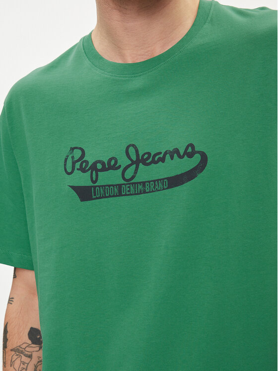 Pepe Jeans Pepe Jeans T-Shirt Claude PM509390 Zielony Regular Fit