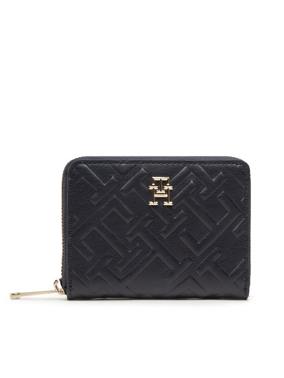 Tommy Hilfiger Damen Geldbörse Iconic Tommy Med Za Mono AW0AW14342 Dunkelblau, Größe 00