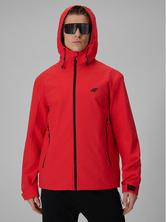 4F 4F Kurtka przejściowa MIDSHOP TEXTILE Czerwony Regular Fit