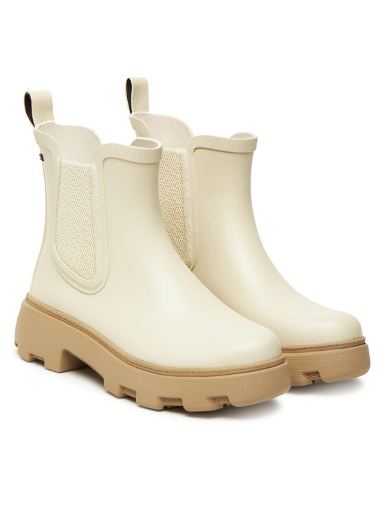 Tommy Hilfiger Tommy Hilfiger Гумени ботуши Rubber Flag Cleated FW0FW08637 Бежов