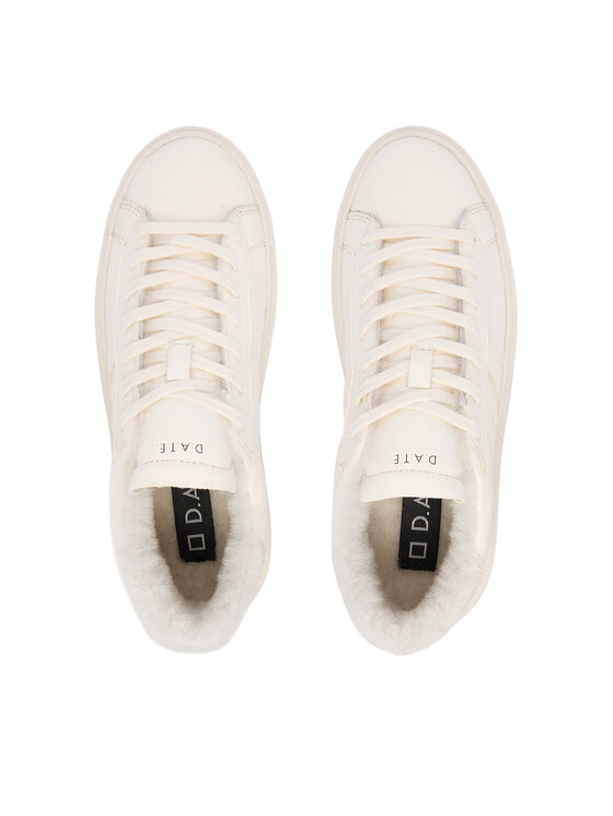 D.A.T.E. D.A.T.E. Снікерcи Hill Low Fur Platform W431-HPF-MN Écru