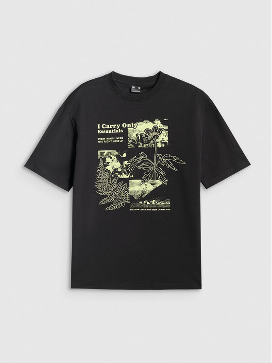 4F 4F T-Shirt CAMP Czarny Loose Fit