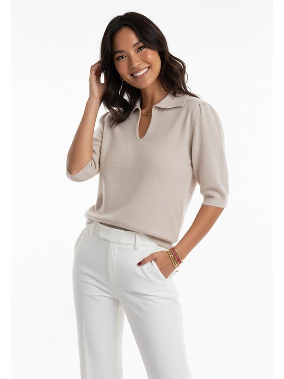 FIGL FIGL Πουλόβερ M1258 Μπεζ Regular Fit