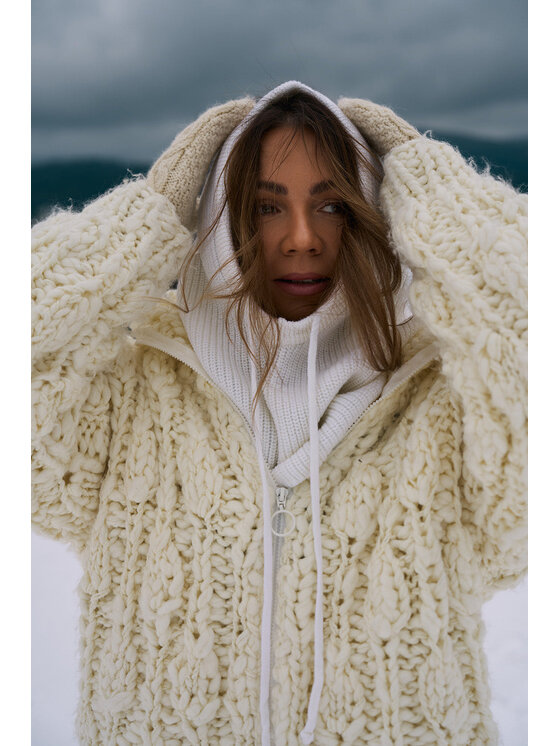 NAOKO NAOKO Kardigan Frosted Cloud Beżowy Regular Fit
