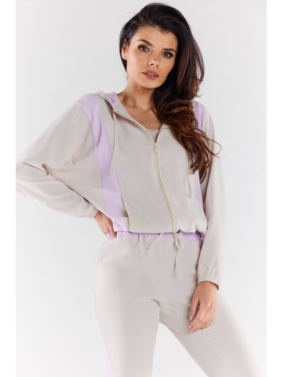 Awama Awama Bluza A495 Beżowy Basic Fit