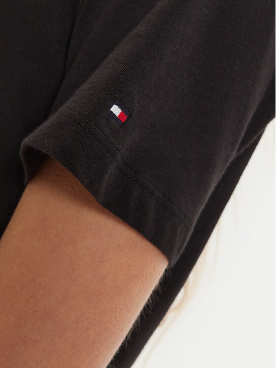 Tommy Hilfiger Tommy Hilfiger T-Shirt Logo WW0WW40276 Czarny Regular Fit