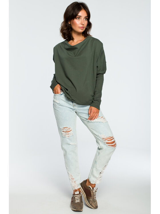 BeWear BeWear Mikina B094 Zelená Baggy Fit