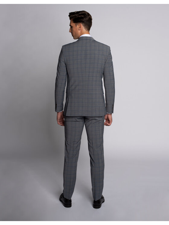 Borgio Borgio Marynarka portici Szary Slim Fit