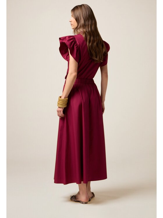 Oltre Oltre Gonna midi 1004J000298N019 Bordeaux A-Line Fit