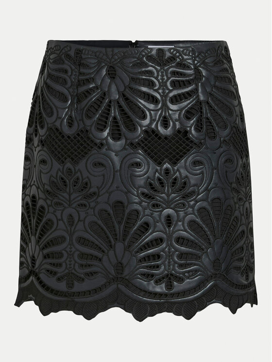 Vila Vila Műbőr szoknya Paz 14102686 Fekete Slim Fit