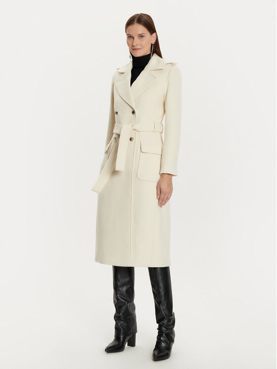 Morgan Morgan Cappotto di lana 242-GANASH Écru Regular Fit