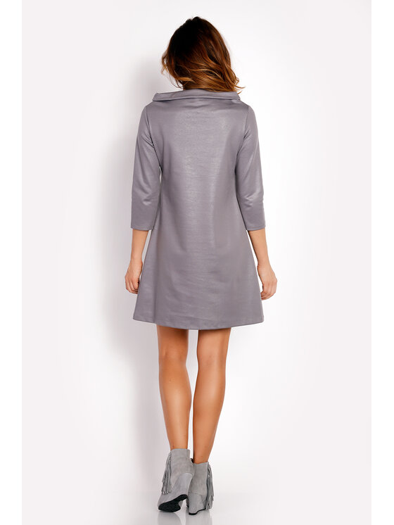 Awama Awama Sukienka codzienna L006 Szary Basic Fit