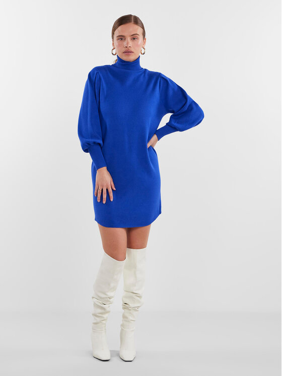 YAS YAS Strickkleid 26030696 Blau Regular Fit
