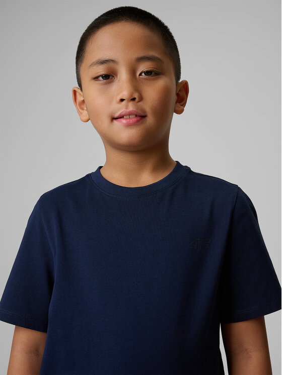 4F 4F T-Shirt BASIC+ Granatowy Regular Fit