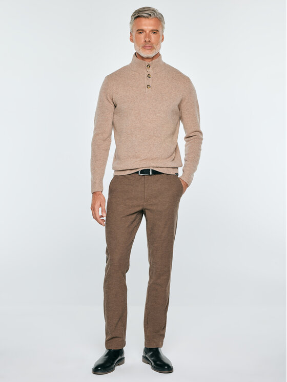 BIG STAR BIG STAR Chinosy LAINEY Brązowy Slim Fit