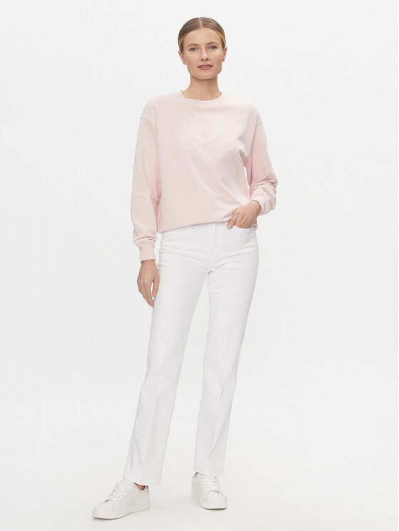 Tommy Hilfiger Tommy Hilfiger Світшот Flag Script WW0WW41758 Рожевий Regular Fit