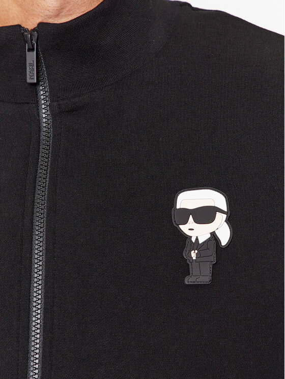 KARL LAGERFELD KARL LAGERFELD Majica dugih rukava Sweat Zip 705895 500900 Crna Regular Fit