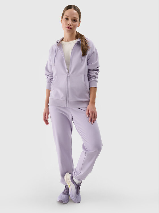 4F 4F Spodnie dresowe EASY WEAR Fioletowy jasny Regular Fit