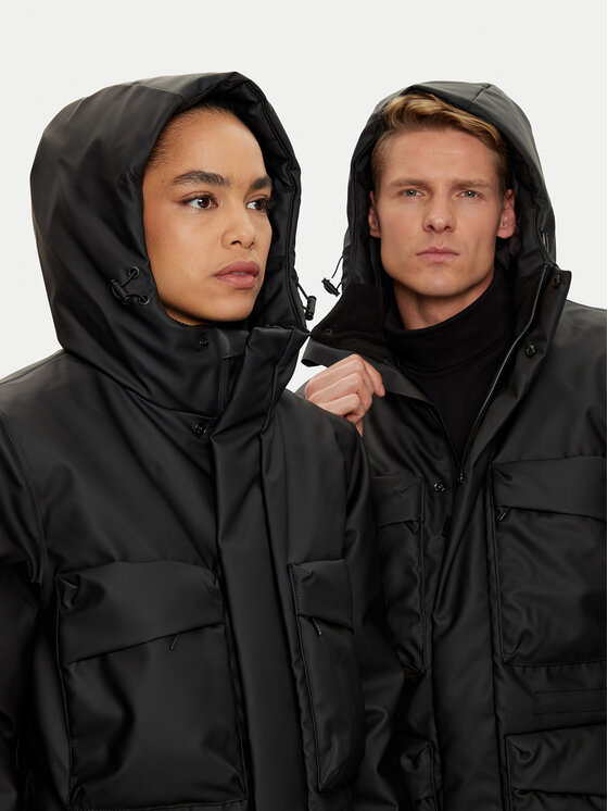 Rains Rains Kurtka zimowa Unisex Askim 15930 Czarny Regular Fit