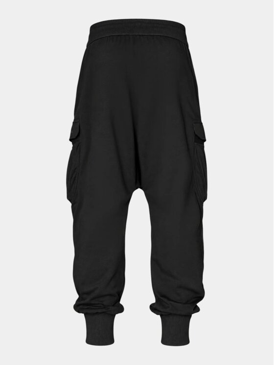 MADE BY SOCIETY MADE BY SOCIETY Spodnie materiałowe Cargo Born From The Streets - P18001 Czarny Basic Fit