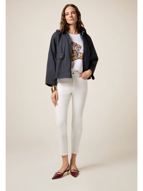 Oltre Oltre Pantaloni di tessuto P761R005738N001 Bianco Regular Fit