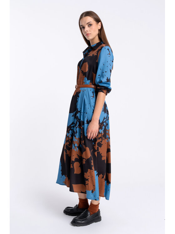 CLICK CLICK Φόρεμα καθημερινό 60-6165 Μπλε Regular Fit