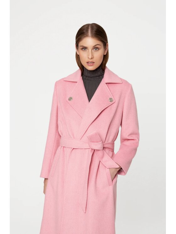 GIODORO GIODORO Cappotto di lana L Rosa Straight Fit