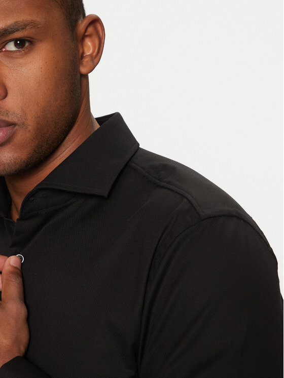BOSS BOSS Marškiniai H-Hank 50527622 Juoda Slim Fit