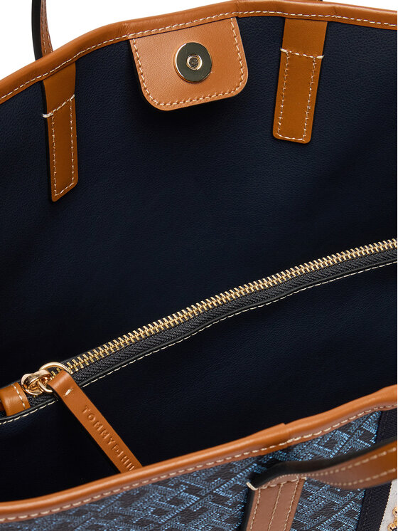 Tommy Hilfiger Tommy Hilfiger Дамска чанта Th Monoplay Satchel Corp AW0AW19516 Тъмносин