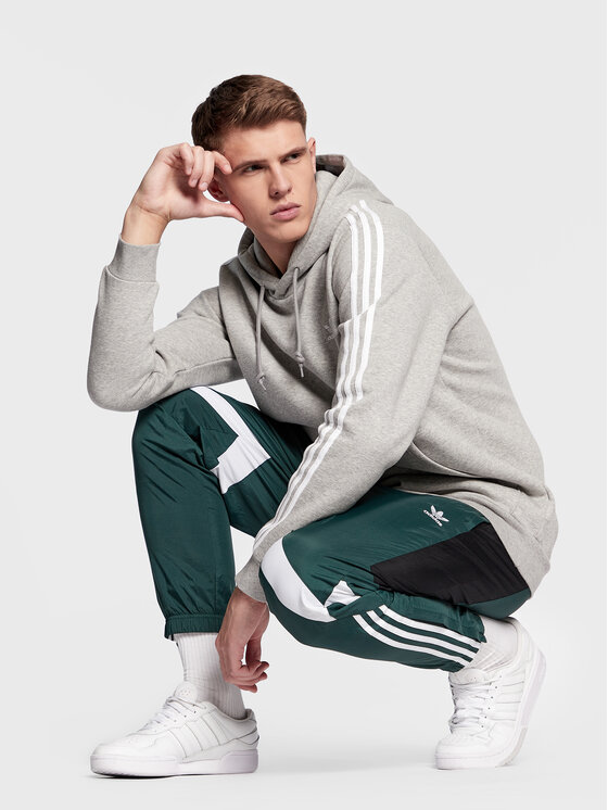 Adidas originals green 3-stripe sweatshirt sales