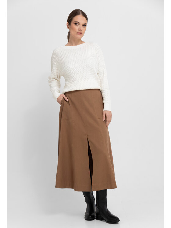 Volcano Volcano Sweter S-KAMA Écru Regular Fit