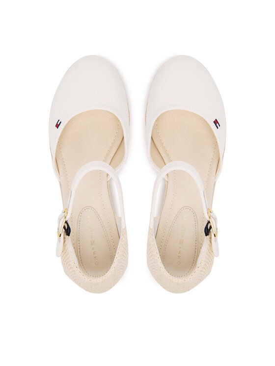 Tommy Hilfiger Tommy Hilfiger Espadryle Mid Wedge Espad Closed Toe FW0FW09233 Écru