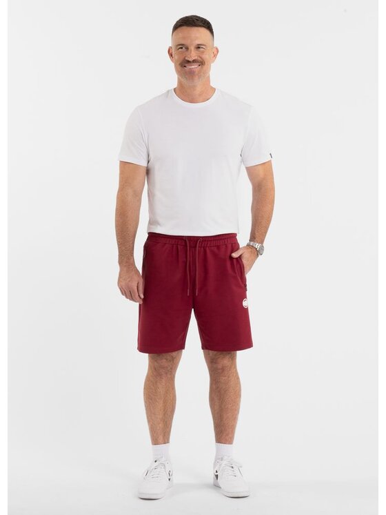 PITBULL PITBULL Szorty materiałowe Szorty dresowe męskie NUGGET XL Bordowy Regular Fit