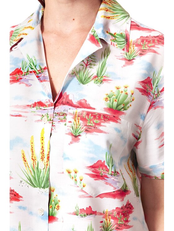 Wrangler Wrangler Koszula CUBAN SHIRT Zielony Loose Fit