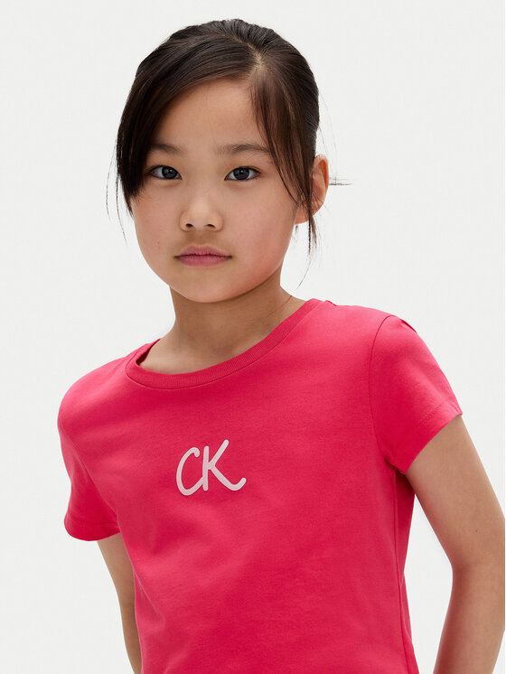 Calvin Klein Jeans Calvin Klein Jeans T-Shirt Glitter IG0IG02972 D Różowy Slim Fit