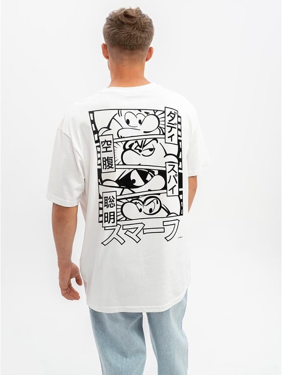 Smerfy Smerfy T-Shirt Szeroka luźna 113797 Biały Oversize