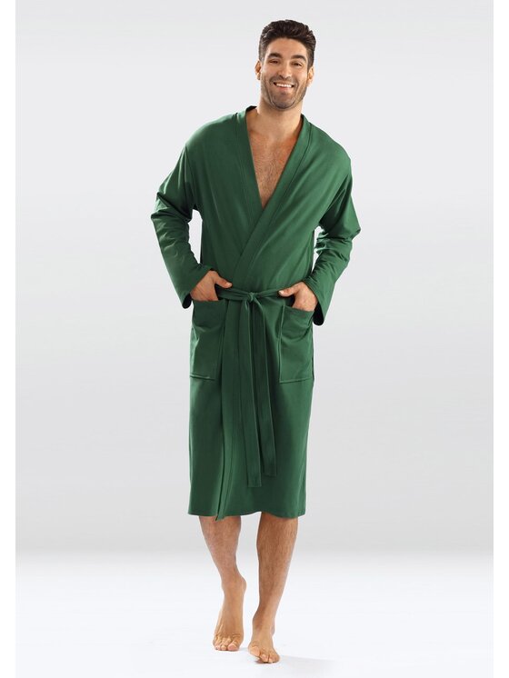 DKaren Lingerie Męski Szlafrok, rozmiar L, Zielony, Harry Męska