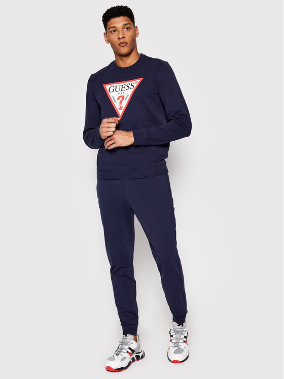 Felpa M1RQ37 K6ZS1 Blu scuro Slim Fit